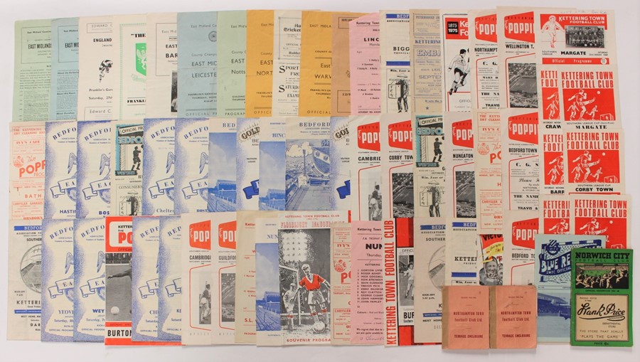 A collection of 1950's and 60's football programmes to include: Kettering Town; Bedford Town;