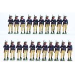 Britains: A collection of twenty-one, pre-war Bersaglieri, Italian Marching Soldiers, in