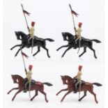 Britains: A collection of four Britains, Egyptian Cavalry, from Set No. 115, circa 1920, paint chips