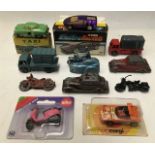 Diecast: A collection of assorted diecast cars and motorcycles, Corgi Electro Rockets Manta,