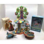 Tinplate: A collection of assorted vintage tinplate, to include: Yone, Japan,  tinplate Clockwork