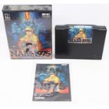 Neo Geo: A cased Neo Geo, Nam 1975 game cart, case censored, with original case, and bagged