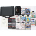 Sega: A Sega Master System II console with adaptor, lead and instructions, contained within hard