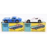 Corgi: A boxed Corgi Toys, Marcos 1800 G.T. with Volvo Engine, 324, blue, white stripes, No. 9,