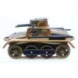 Tinplate: A mid-20th century, tinplate, clockwork tank, Made in Germany, in excellent condition (