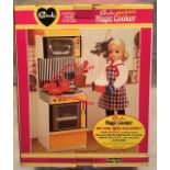 Sindy: A Sindy Magic Cooker and Gig, both boxed, along with Sindy Horse.