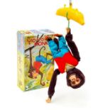 Illco: A boxed, battery operated, tinplate and plastic, Yo-Yo Monkey, Made by Illco, Japan, complete