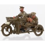 Britains: A Britains, 'Motor Machine', Motorcycle and Gun with Rider and Gunner, circa 1920,
