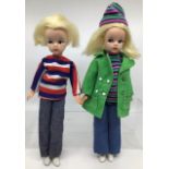 Sindy: two 1960’s Sindy Dolls, made in Hong Kong, one wearing  her Weekender outfit (Head slightly