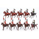 Britains: A collection of assorted unboxed horseback Britains figures, to comprise: two Middlesex