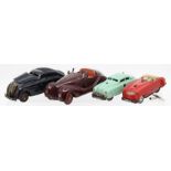 Schuco: A collection of four Schuco tinplate, clockwork vehicles to comprise: Varianto-Cabriolet