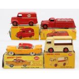 Dinky: A collection of four boxed Dinky Toys to comprise: Mobilgas Tanker, 440, red livery,