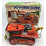 Tinplate: A boxed, Nomura (T.N.) Japan battery operated tinplate Dozer (untested), in original