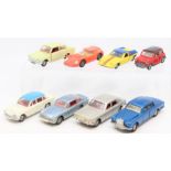 Dinky: A collection of eight unboxed, playworn, Dinky Toys vehicles, to comprise: Triumph 2000, 135;