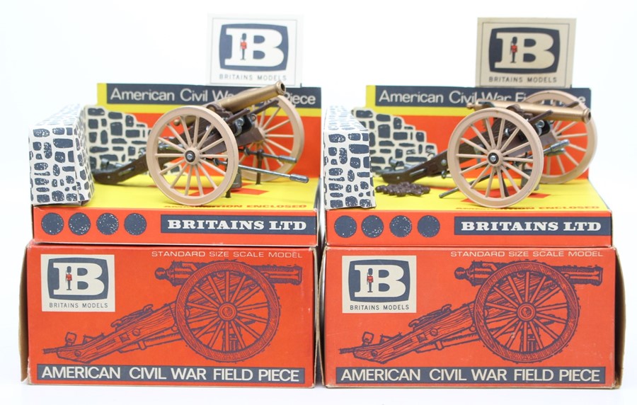 Britains: A pair of boxed Britains, American Civil War Field Piece, Cat No. 9726, both appear