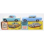 Corgi: A boxed Corgi Toys, Chevrolet Corvair, 229, blue body, slight paint chips, body generally