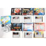 Nintendo: A collection of six boxed Super Nintendo Entertainment System (SNES) games, to comprise: