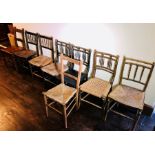 A set of various 19th century spindle back chairs; others. (8)