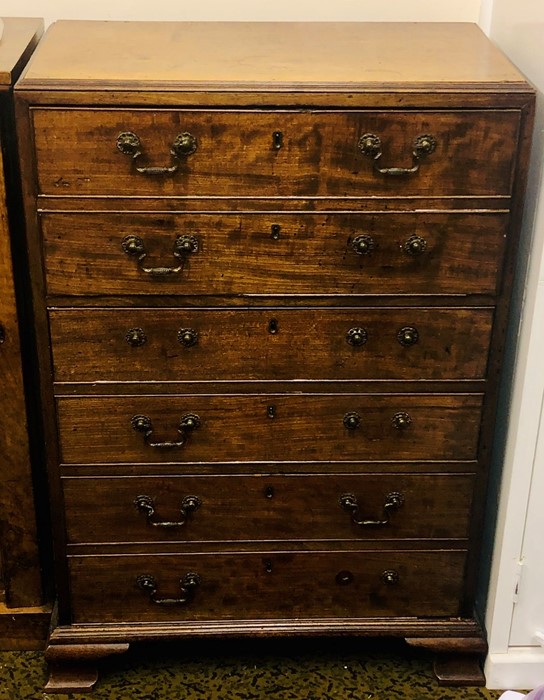 A George III/IV oak secretaire, circa 1820, caddy top moulded edge above a fall front two dummy