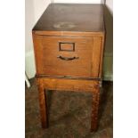 A 1930's oak British Manufactured (labelled) filing cabinet. 86cm H x 48cm W x 68cm D Condition