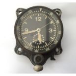 WW2 Third Reich Luftwaffe Junghans Borduhr Aircraft Cockpit clock. All original finish. Runs and