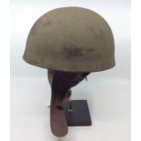 WW2 British Dispatch Riders Steel Helmet. Complete with liner and chinstrap. Size 7. Maker marked