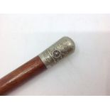 WW2 British Royal Artillery Swagger Stick. White metal top with RA insignia impressed. Cap to end.