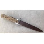 WW1 Imperial German Trench Knife with 142mm long double edged blade maker marked Hugo Koller,
