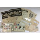 WW2 Third Reich magazines, Feldpost, Postcards, plus one British magazine and one WW1 US Army