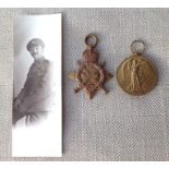 WW1 British 1914-15 Star to 13110 Pte W Goodall, Essex Regt, no ribbon. Along with a Victory Medal