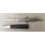 WW2 British 2nd Pattern Fairbairn - Sykes Fighting Knife. 165mm long double edged blade.