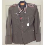 WW2 Third Reich Heer NCO's  Private Purchase Summer Weight Feldbluse tunic. Bright tresse to collar.