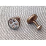 WW2 RAF SOE Escape & Evasion Collar Stud Compass. A pair, one with white paint removed to reveal the