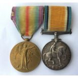 WW1 British War Medal and Victory Medal to 50183 Pte S Neal, Northumberland Regiment. Mounted on a
