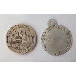 WW1 British Field Made Trench Art Identity disks/bracelet: a silver Islamic coin converted to an