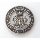 WW1 British Silver War Badge, no pin, awarded to 9793 Pte William Taylor, Loyal North Lancashire