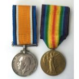 WW1 British War Medal and Victory Medal to 97244 Pte JE Davis, Tank Corps. Complete with original