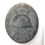 WW2 Third Reich Verwundetenabzeichen 1939 in Silber - Wound Badge 1939 in Silver. Marked "100" to