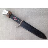 WW2 Third Reich Hitler Jugend dagger with 140mm long transitional marked blade with Blut und Ehre