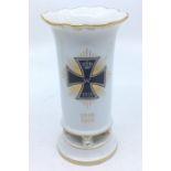 WW1 Imperial German Pariotic Vase with Iron Cross 1914 along with dates 1914-1915. Miessen maker