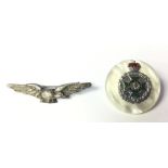 WW2 British RAF Sweetheart Brooch, pin backed, no makers mark, 50mm in length. Along with a post war