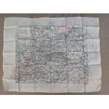 WW2 British RAF Silk Escape Map 9C (a)  / 9U/R France & Germany. Unissued condition.