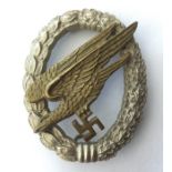 WW2 Third Reich Fallschirmschützenabzeichen der Luftwaffe - Luftwaffe Paratroopers Badge. No pin.