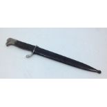 WW2 Third Reich Miniature Parade Bayonet Letter Opener. 140mm long single edged fullered blade