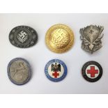 WW2 Third Reich badges: DRK Helferin, no pin: DRK Schwesternschaft, number 5330: Female RAD