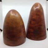 WW2 British Aircraft Propeller boss prototypes formed from wood. Each is multipart construction
