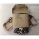 WW2 British Binoculars Prism No2 MK2 x 6. Serial number 47302. No makers mark. Complete with web