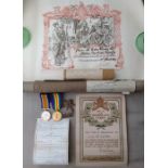 WW1 British War Medal and Victory Medal to 98703 Pte SJ Hoe, Machine Gun Corps. Complete with