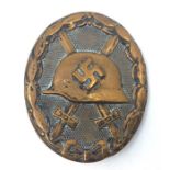 WW2 Third Verwundetenabzeichen 1939 in Schwarz - Wound badge 1939 in Black. Early Tombak example.