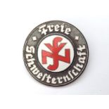 WW2 Third Reich Reichsbund der Freien Schwestern und Pflegerinnen membership badge. No makers marks.